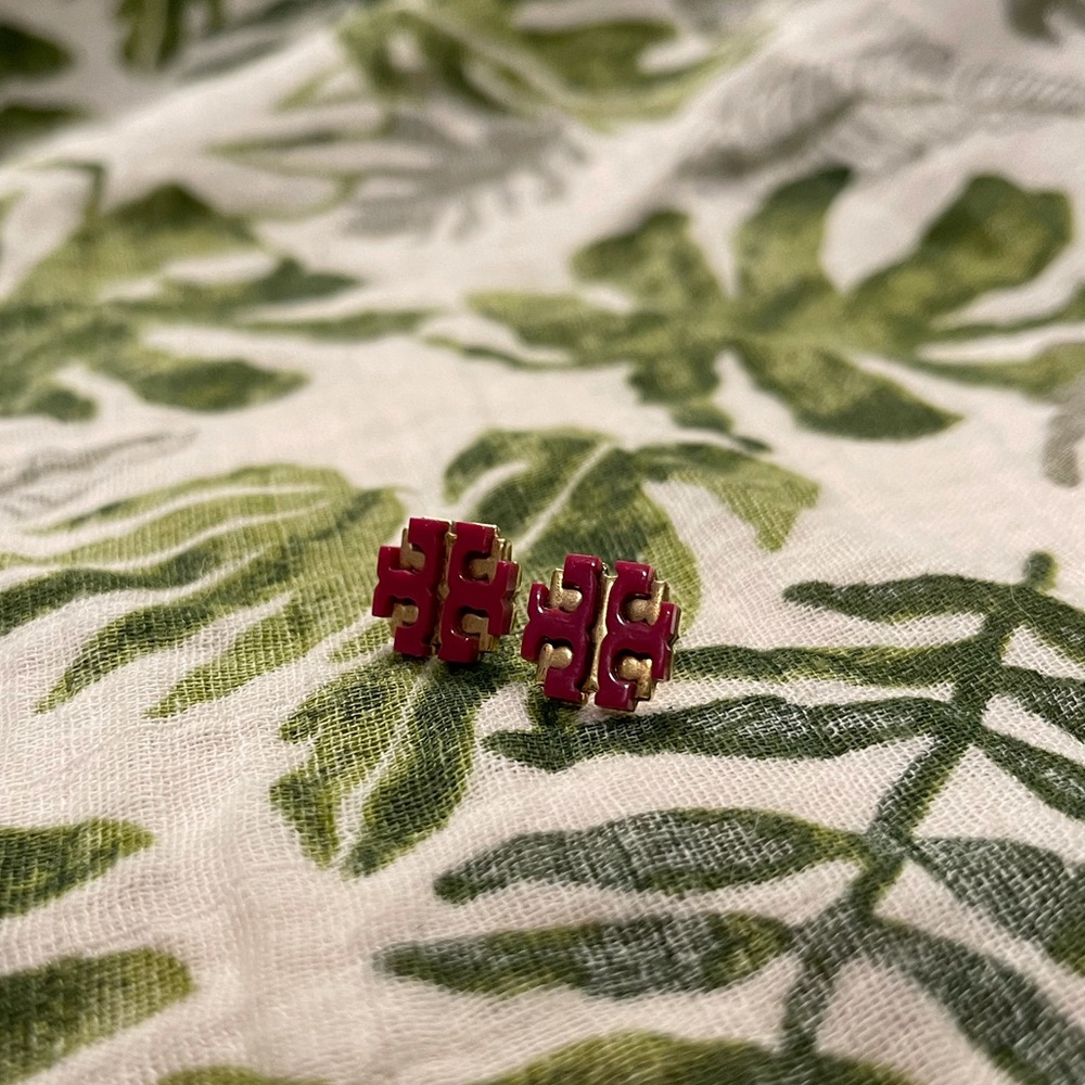 Authentic Tory Burch Purple Earrings